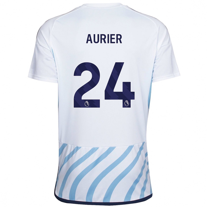Hombre Fútbol Camiseta Serge Aurier #24 Blanco Azul 2ª Equipación 2023/24