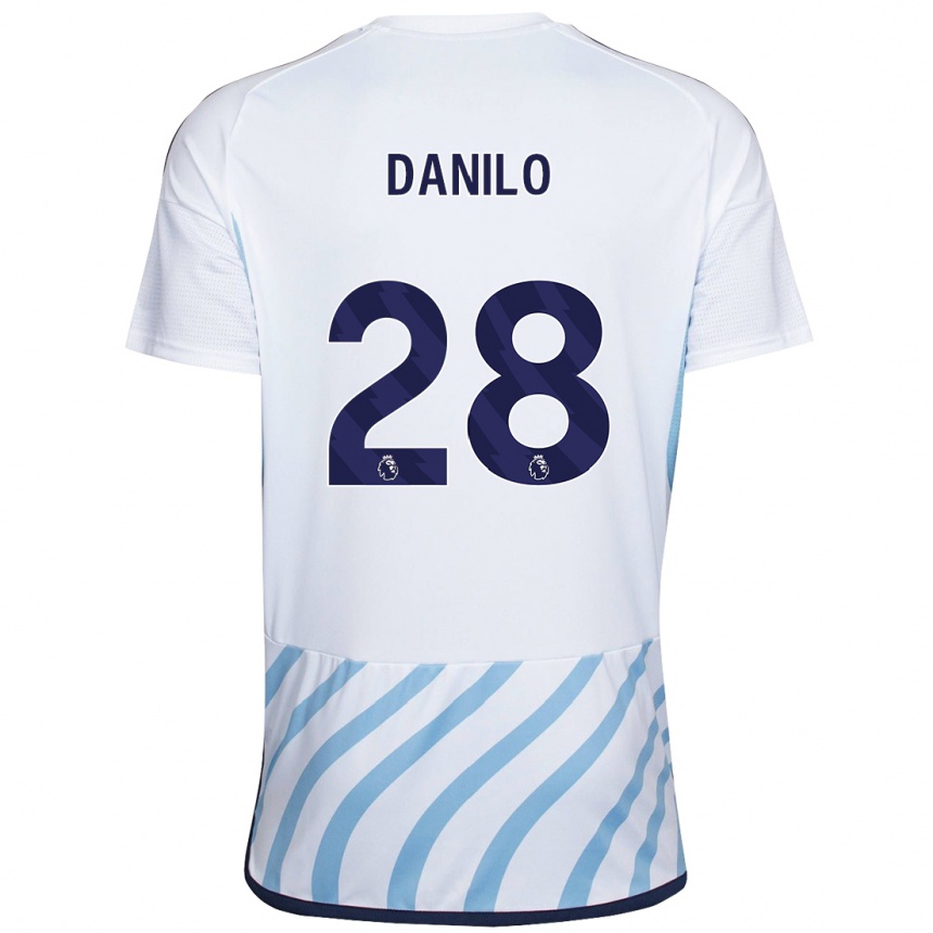 Hombre Fútbol Camiseta Danilo #28 Blanco Azul 2ª Equipación 2023/24