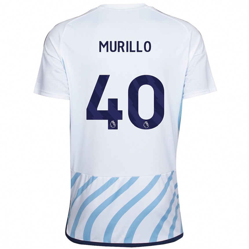 Hombre Fútbol Camiseta Murillo #40 Blanco Azul 2ª Equipación 2023/24