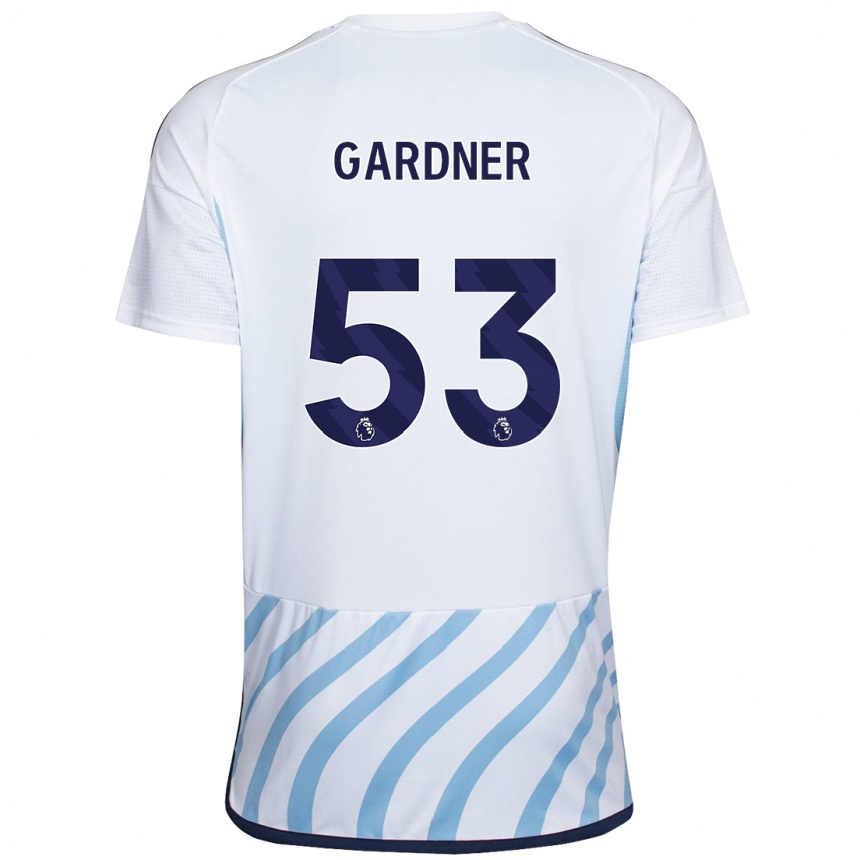 Hombre Fútbol Camiseta Joe Gardner #53 Blanco Azul 2ª Equipación 2023/24