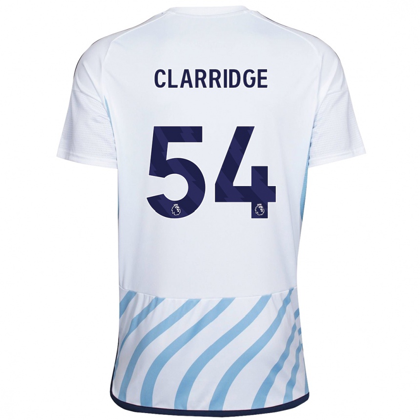 Hombre Fútbol Camiseta James Clarridge #54 Blanco Azul 2ª Equipación 2023/24