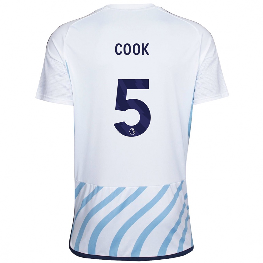 Hombre Fútbol Camiseta Olivia Cook #5 Blanco Azul 2ª Equipación 2023/24