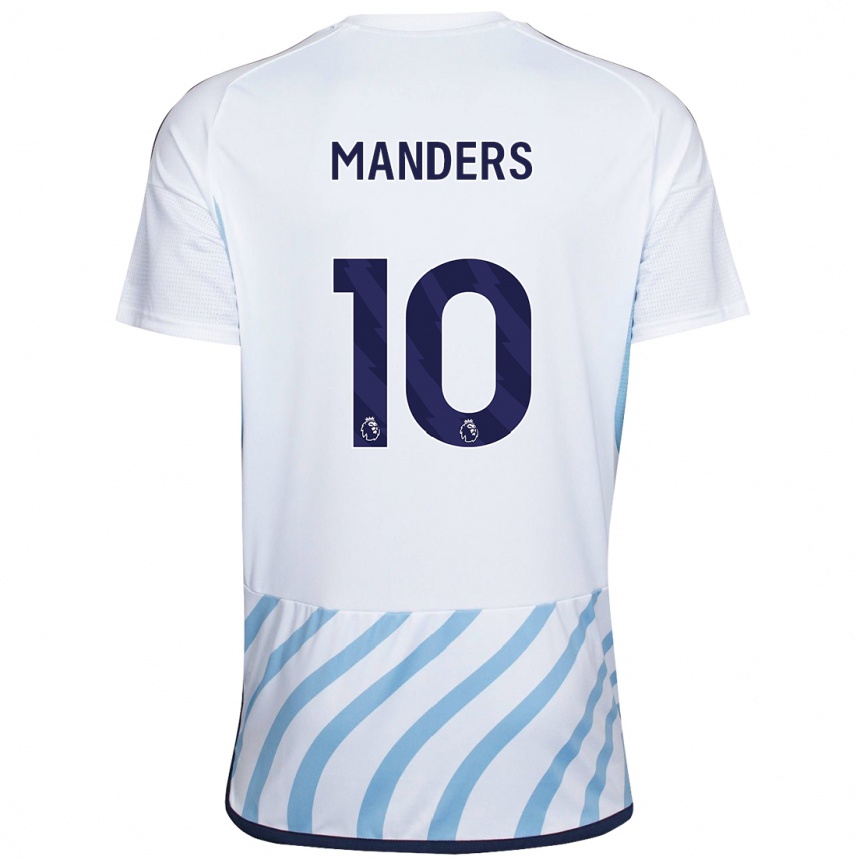 Hombre Fútbol Camiseta Holly Manders #10 Blanco Azul 2ª Equipación 2023/24