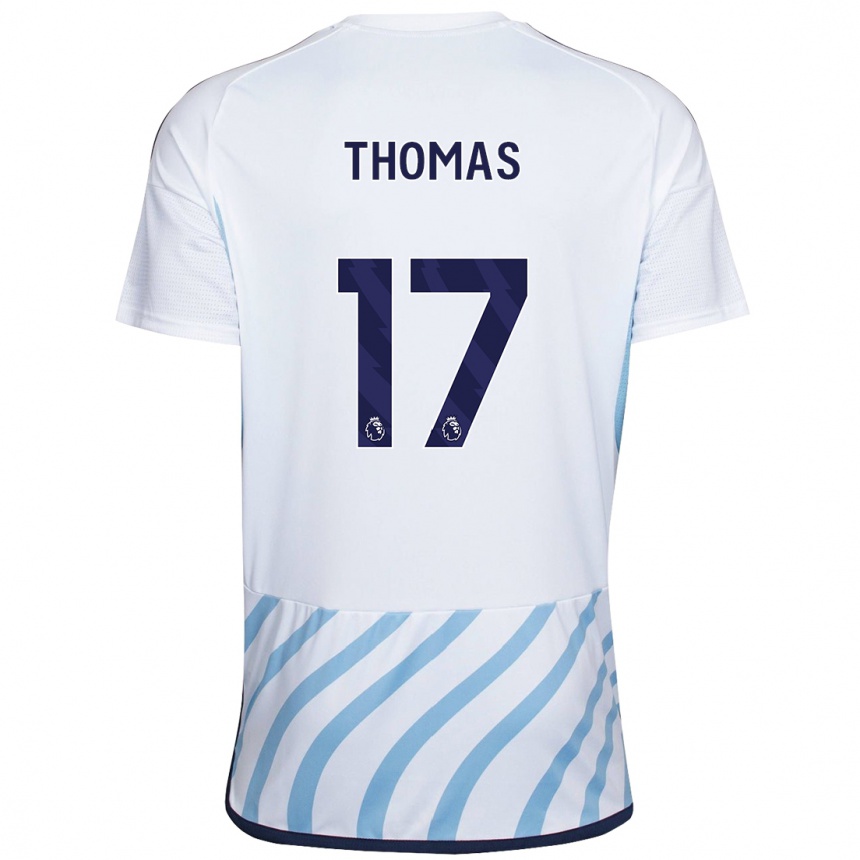 Hombre Fútbol Camiseta Freya Thomas #17 Blanco Azul 2ª Equipación 2023/24