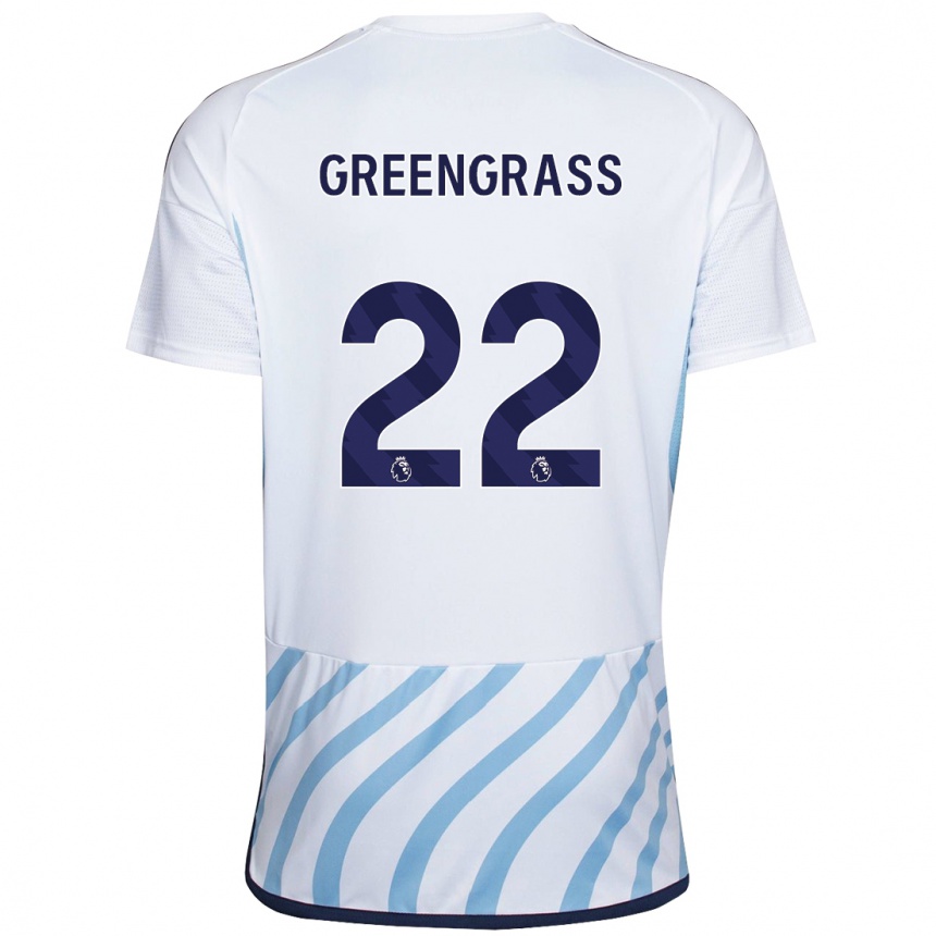 Hombre Fútbol Camiseta Charlotte Greengrass #22 Blanco Azul 2ª Equipación 2023/24