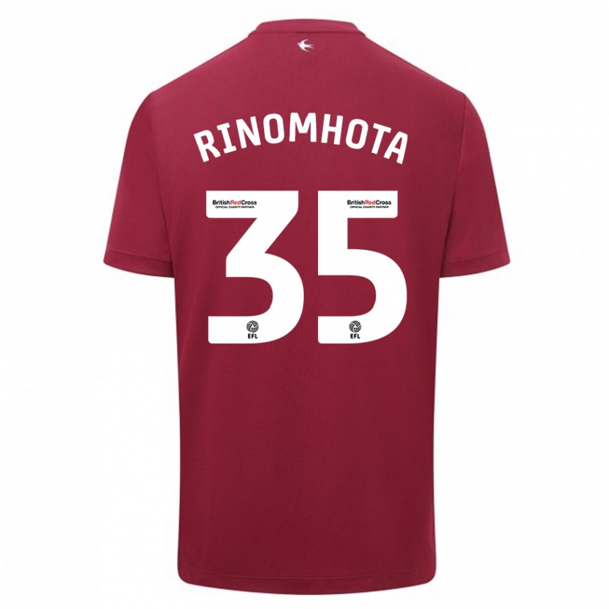 Hombre Fútbol Camiseta Andy Rinomhota #35 Rojo 2ª Equipación 2023/24