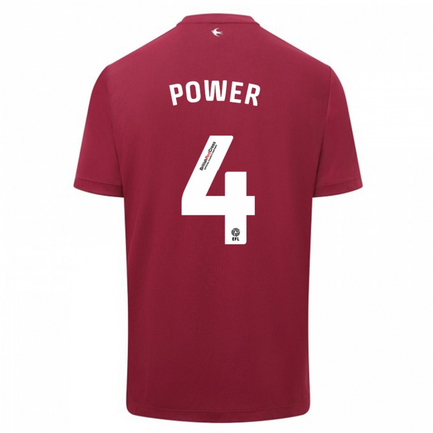 Hombre Fútbol Camiseta Hannah Power #4 Rojo 2ª Equipación 2023/24