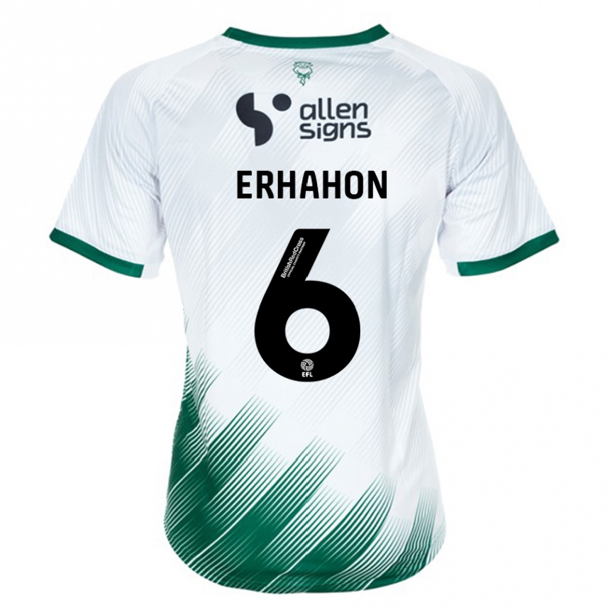 Hombre Fútbol Camiseta Ethan Erhahon #6 Blanco 2ª Equipación 2023/24