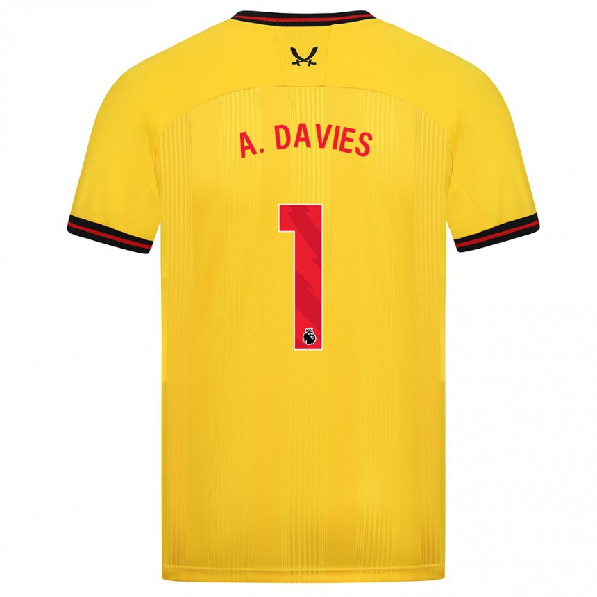 Hombre Fútbol Camiseta Adam Davies #1 Amarillo 2ª Equipación 2023/24