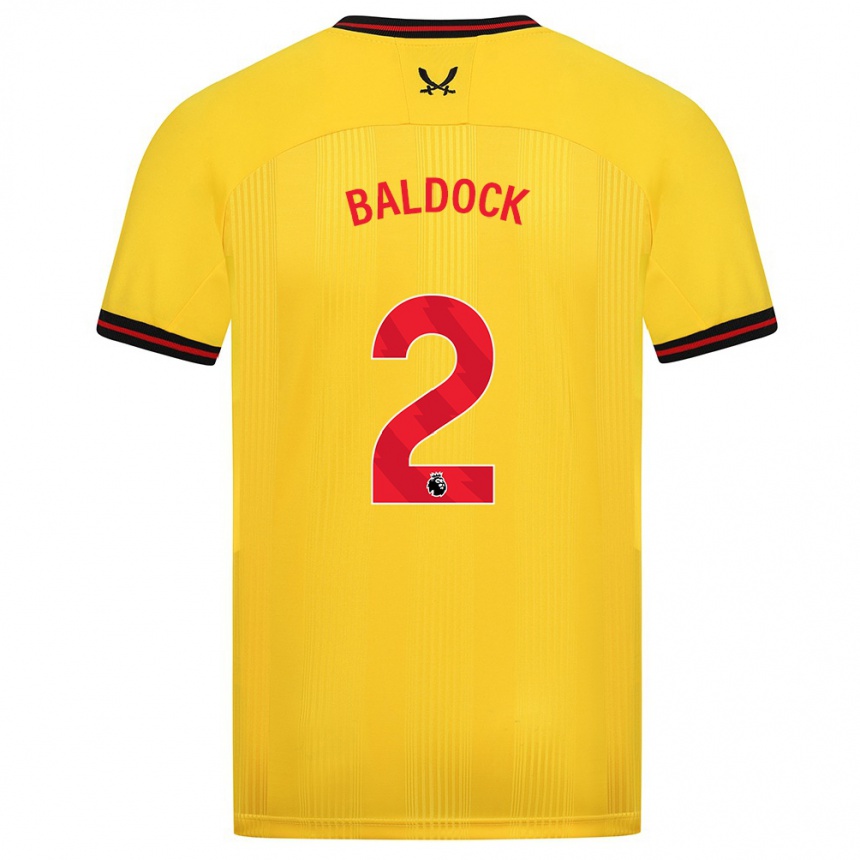 Hombre Fútbol Camiseta George Baldock #2 Amarillo 2ª Equipación 2023/24