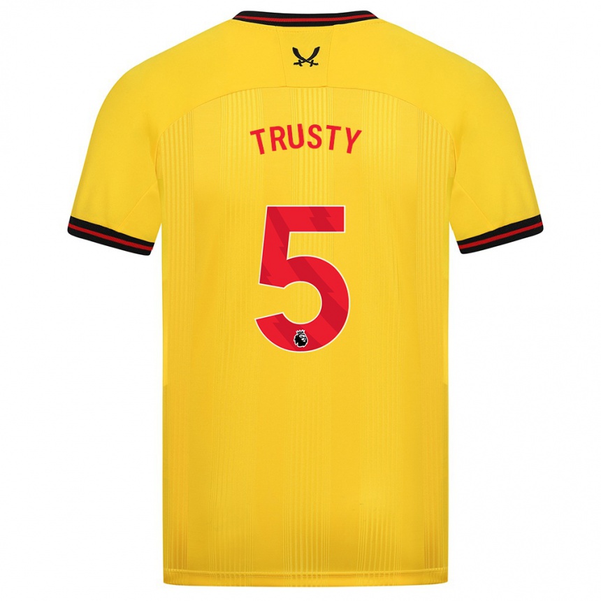 Hombre Fútbol Camiseta Auston Trusty #5 Amarillo 2ª Equipación 2023/24