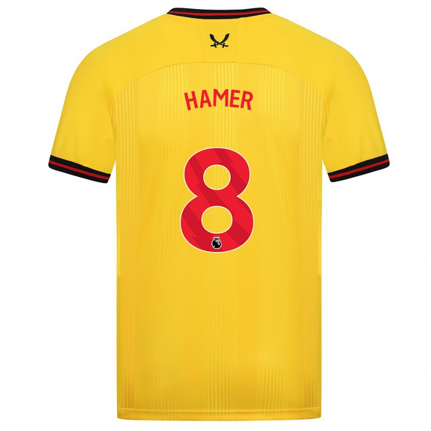 Hombre Fútbol Camiseta Gustavo Hamer #8 Amarillo 2ª Equipación 2023/24