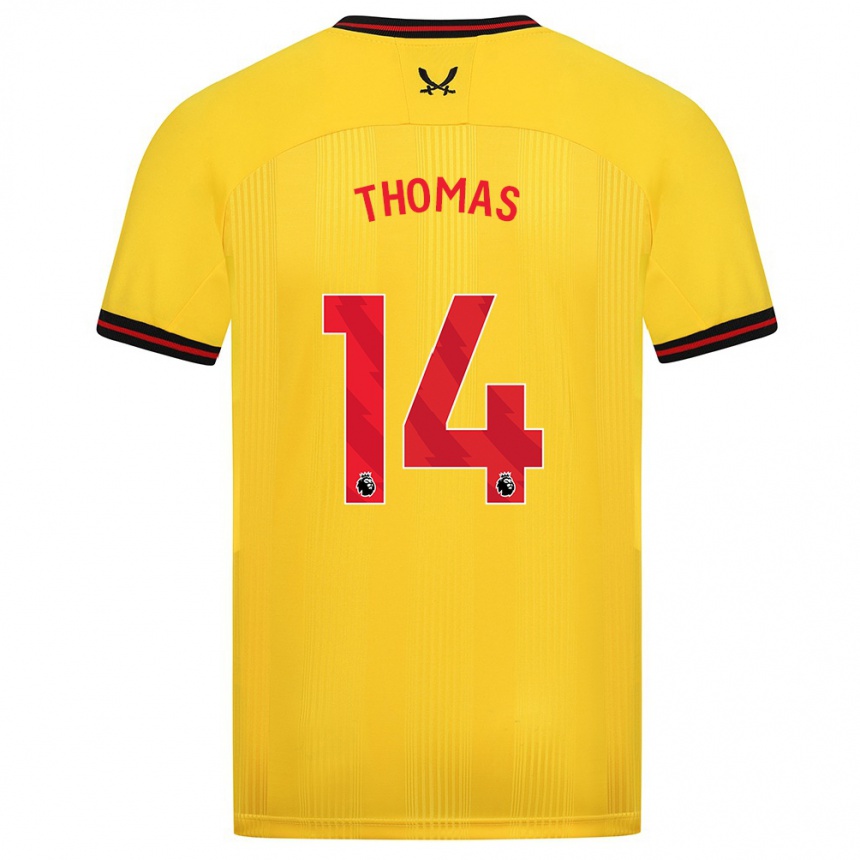 Hombre Fútbol Camiseta Luke Thomas #14 Amarillo 2ª Equipación 2023/24