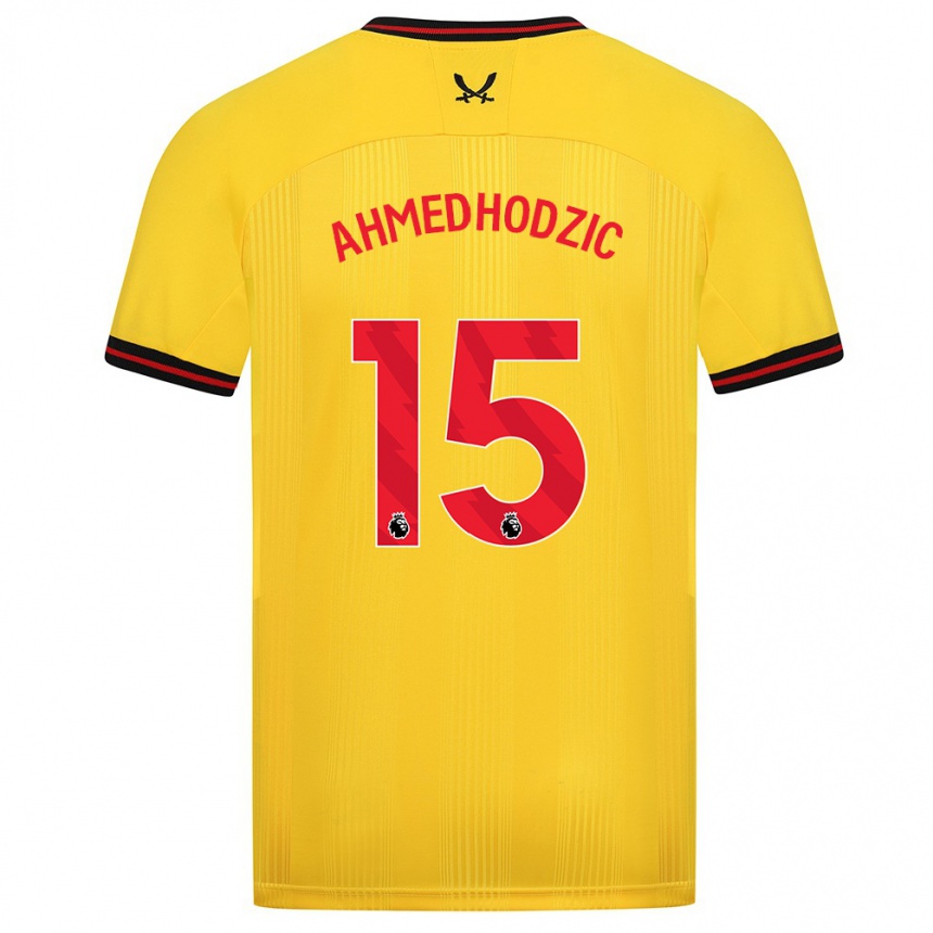 Hombre Fútbol Camiseta Anel Ahmedhodzic #15 Amarillo 2ª Equipación 2023/24