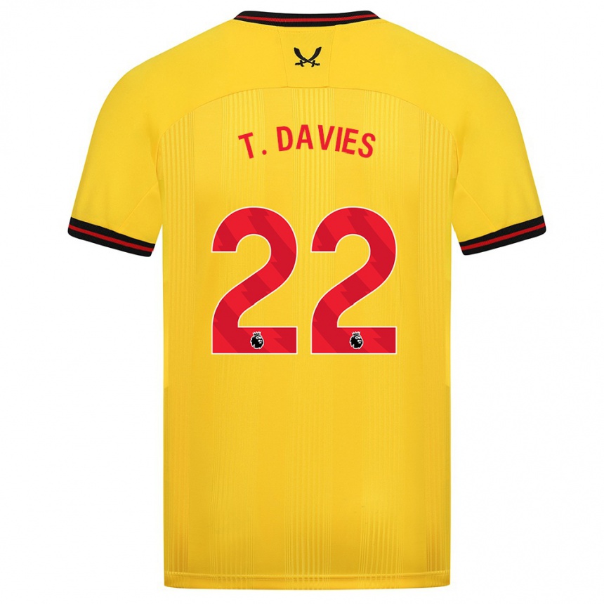 Hombre Fútbol Camiseta Tom Davies #22 Amarillo 2ª Equipación 2023/24