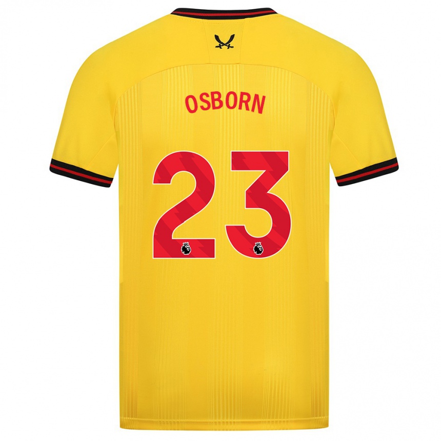 Hombre Fútbol Camiseta Ben Osborn #23 Amarillo 2ª Equipación 2023/24