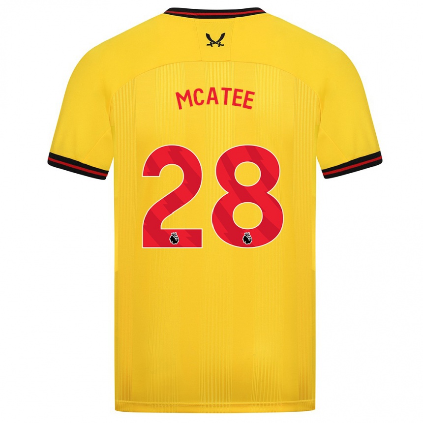 Hombre Fútbol Camiseta James Mcatee #28 Amarillo 2ª Equipación 2023/24