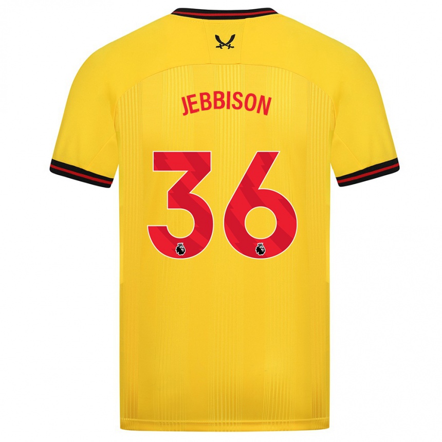 Hombre Fútbol Camiseta Daniel Jebbison #36 Amarillo 2ª Equipación 2023/24