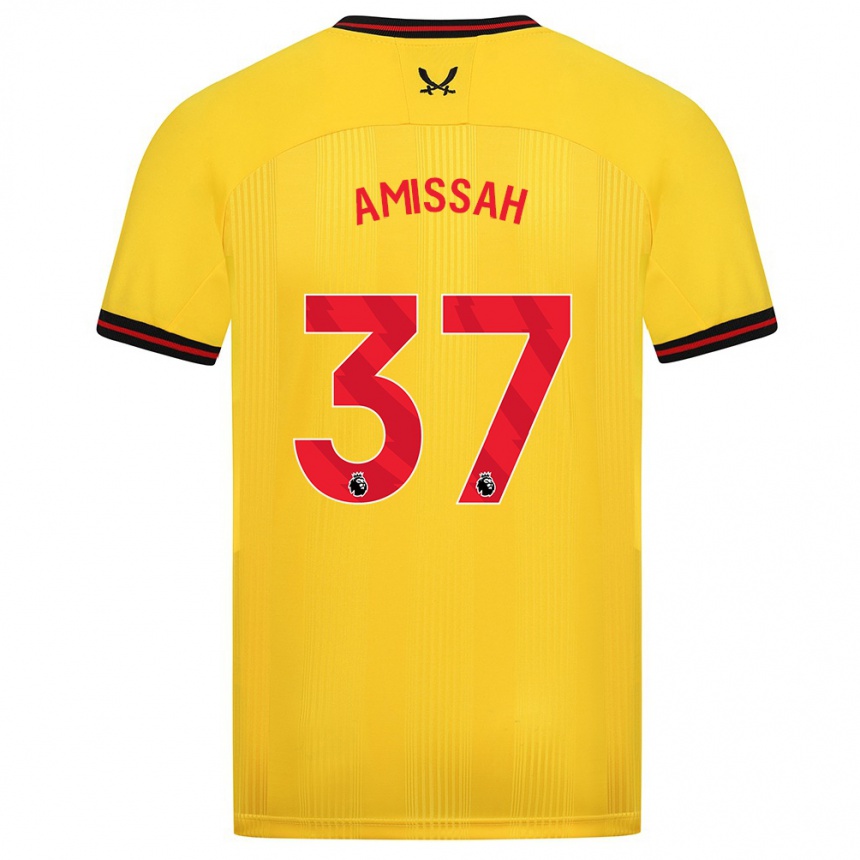 Hombre Fútbol Camiseta Jordan Amissah #37 Amarillo 2ª Equipación 2023/24