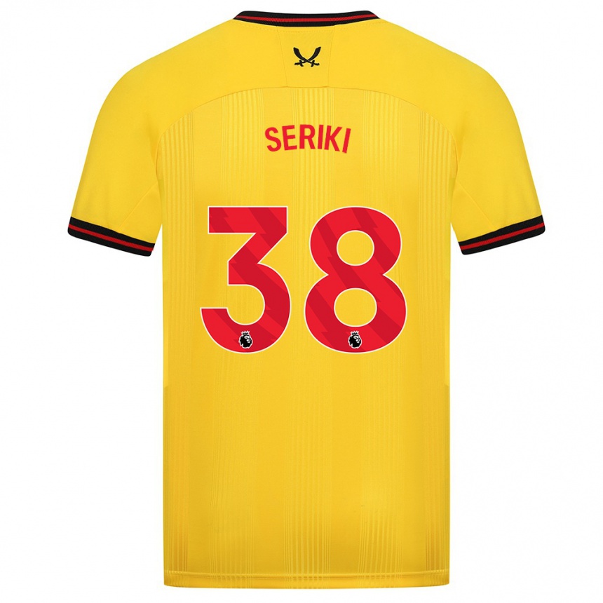 Hombre Fútbol Camiseta Femi Seriki #38 Amarillo 2ª Equipación 2023/24