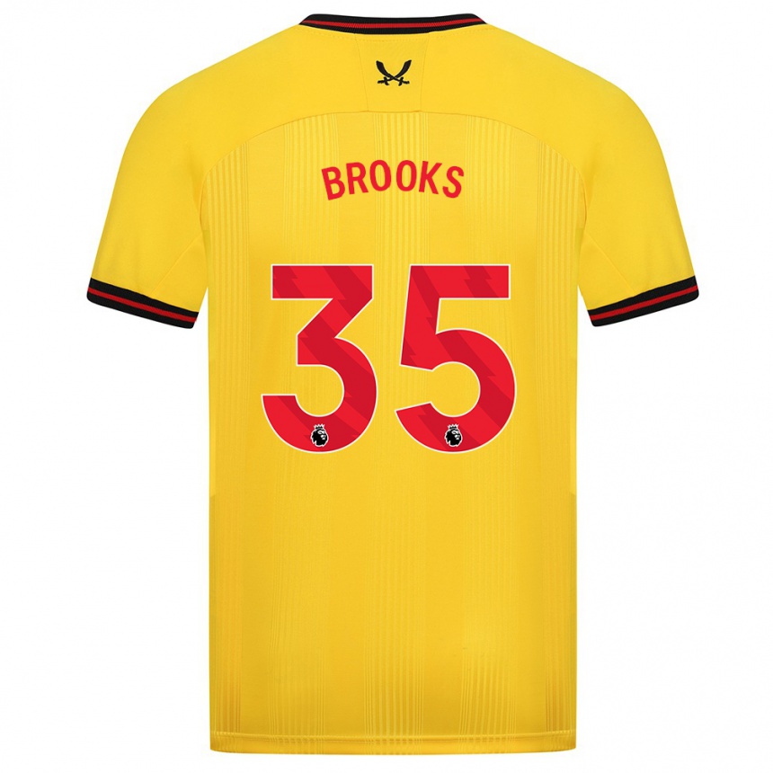 Hombre Fútbol Camiseta Andre Brooks #35 Amarillo 2ª Equipación 2023/24