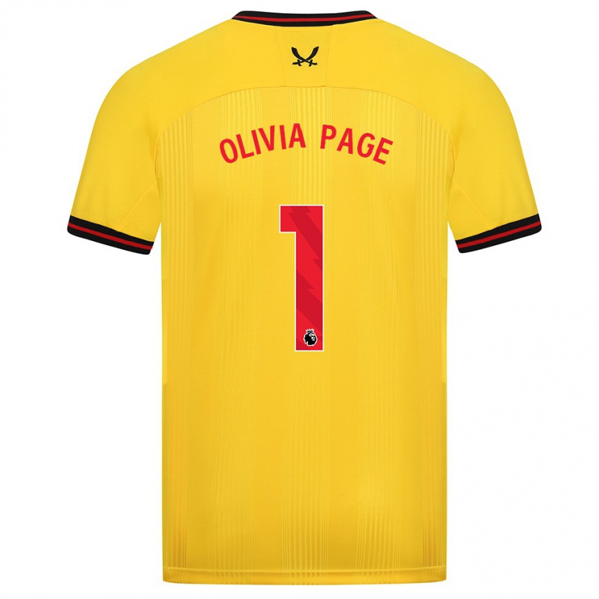 Hombre Fútbol Camiseta Olivia Page #1 Amarillo 2ª Equipación 2023/24