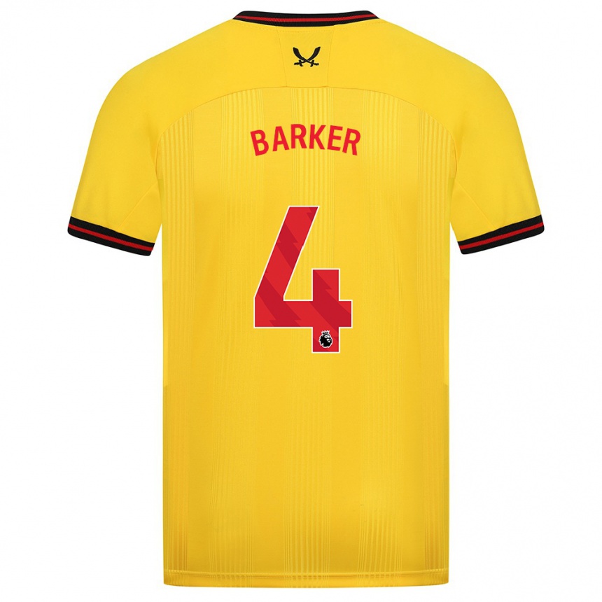 Hombre Fútbol Camiseta Sophie Barker #4 Amarillo 2ª Equipación 2023/24