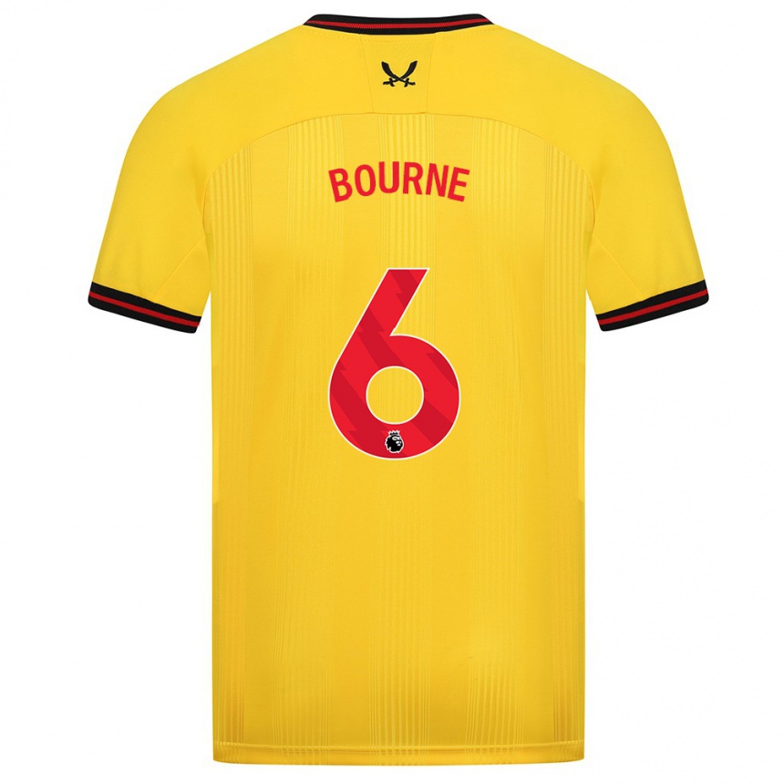 Hombre Fútbol Camiseta Tara Bourne #6 Amarillo 2ª Equipación 2023/24