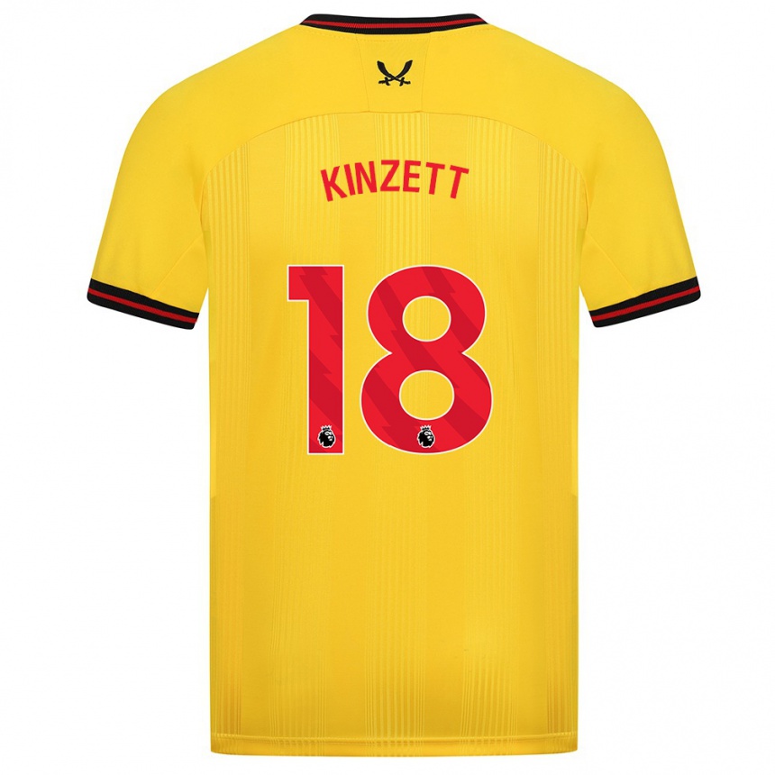 Hombre Fútbol Camiseta Ella Kinzett #18 Amarillo 2ª Equipación 2023/24