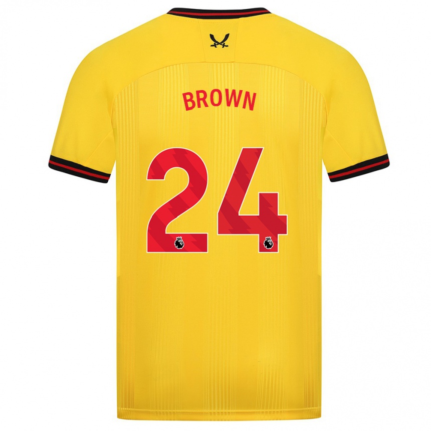 Hombre Fútbol Camiseta Rachel Brown #24 Amarillo 2ª Equipación 2023/24