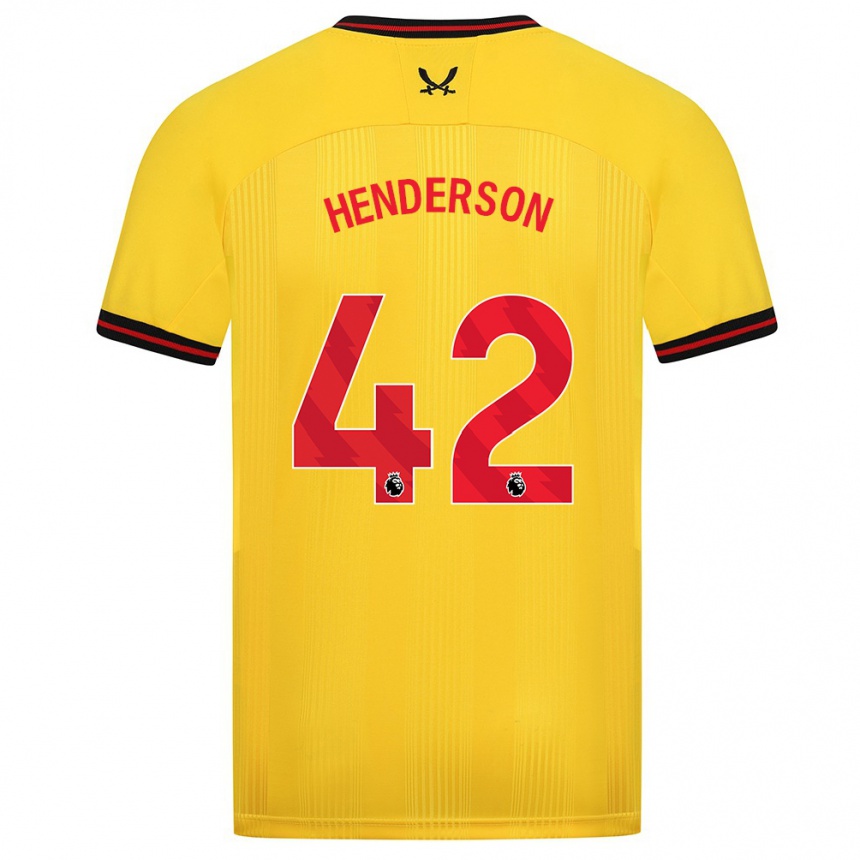 Hombre Fútbol Camiseta Peyton Henderson #42 Amarillo 2ª Equipación 2023/24