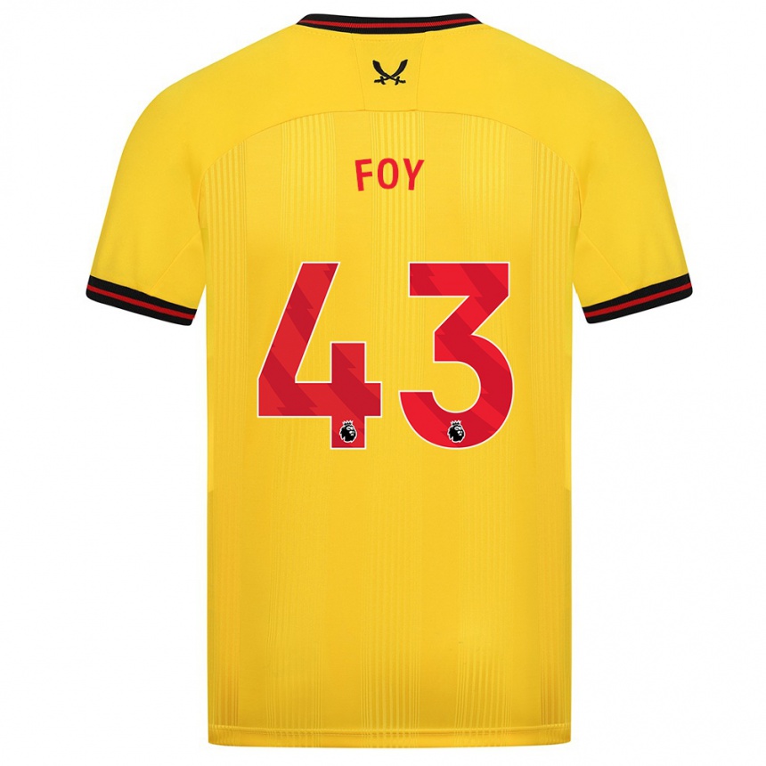 Hombre Fútbol Camiseta Gus Foy #43 Amarillo 2ª Equipación 2023/24