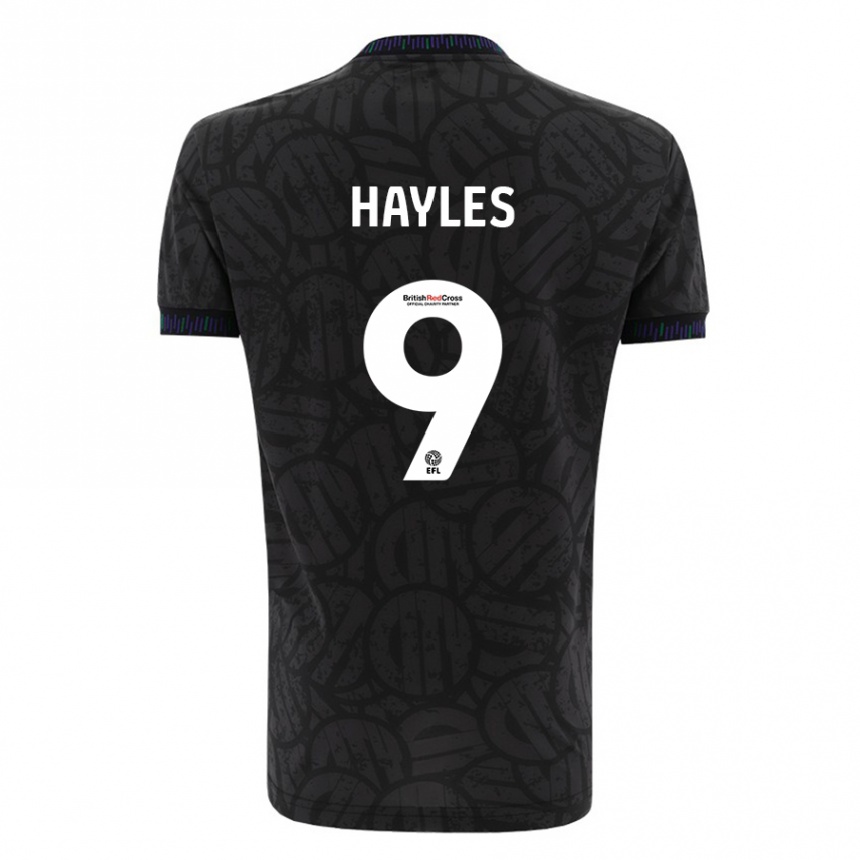 Hombre Fútbol Camiseta Shania Hayles #9 Negro 2ª Equipación 2023/24