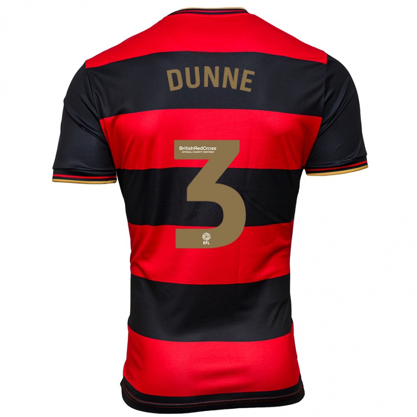 Hombre Fútbol Camiseta Jimmy Dunne #3 Negro Rojo 2ª Equipación 2023/24