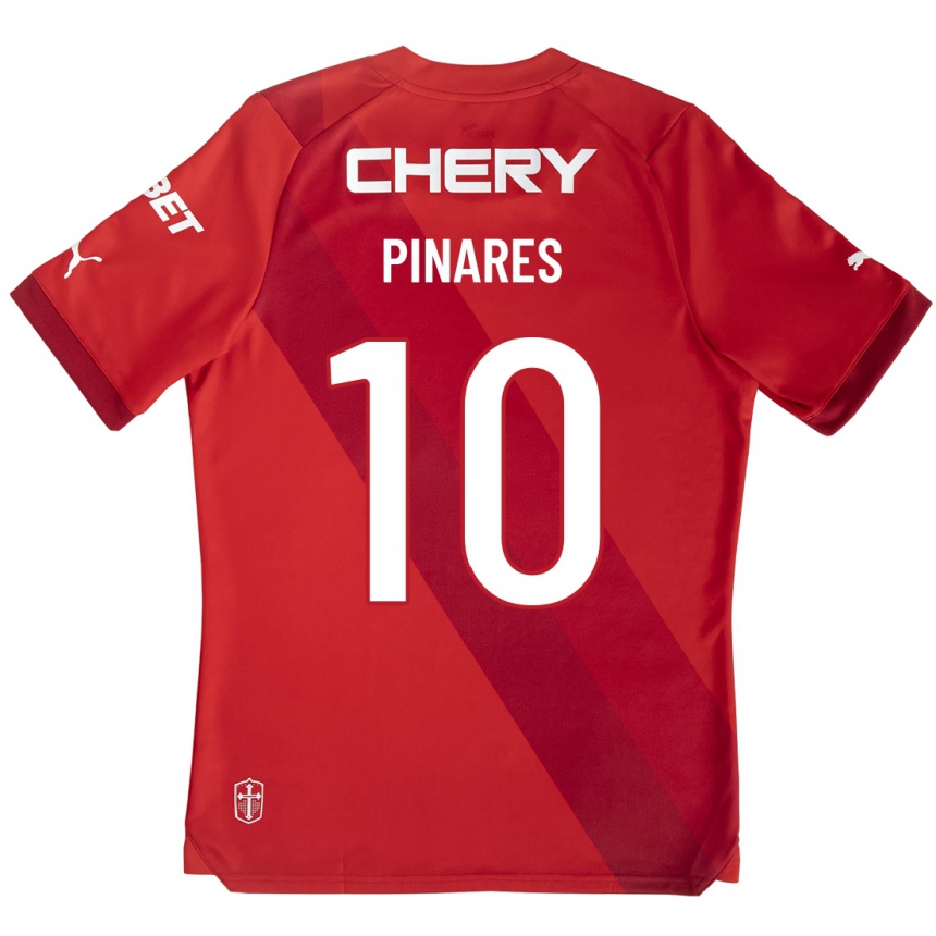 Hombre Fútbol Camiseta César Pinares #10 Rojo 2ª Equipación 2023/24