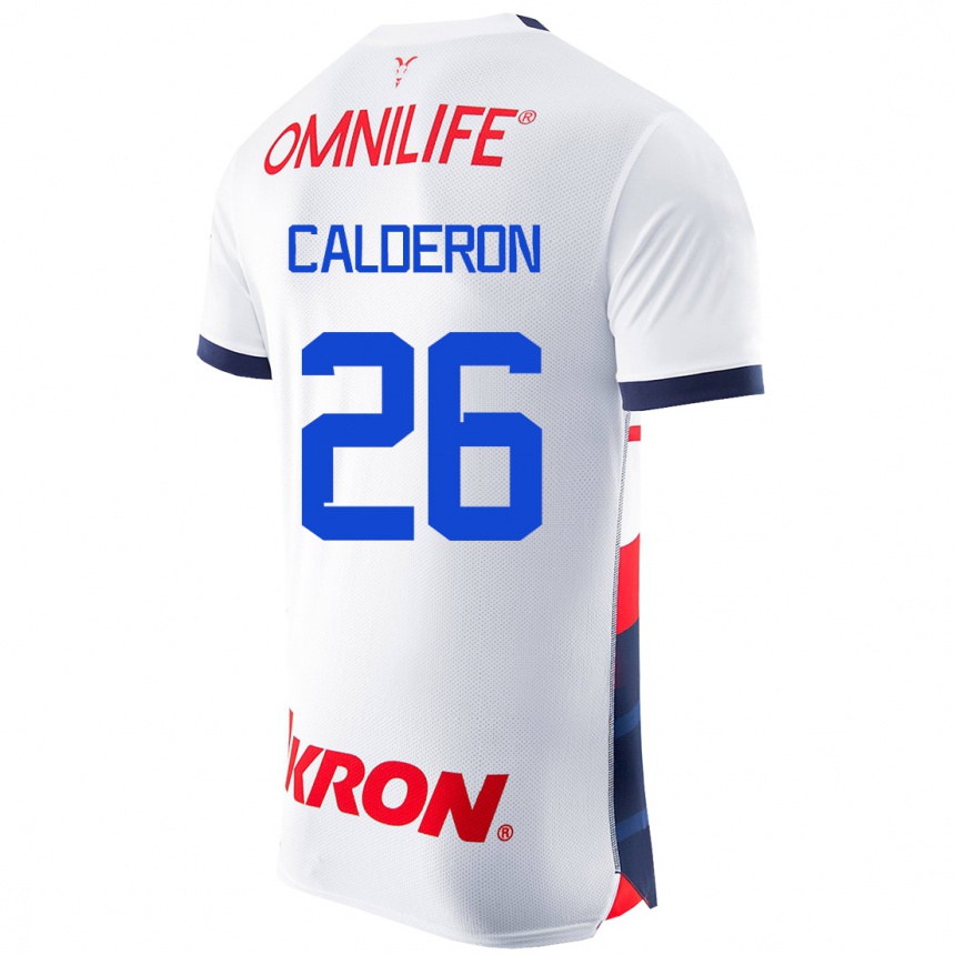 Hombre Fútbol Camiseta Cristian Calderón #26 Blanco 2ª Equipación 2023/24