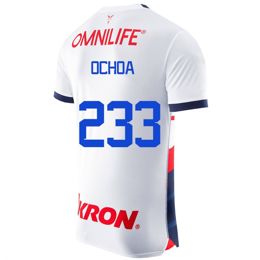 Hombre Fútbol Camiseta Diego Ochoa #233 Blanco 2ª Equipación 2023/24