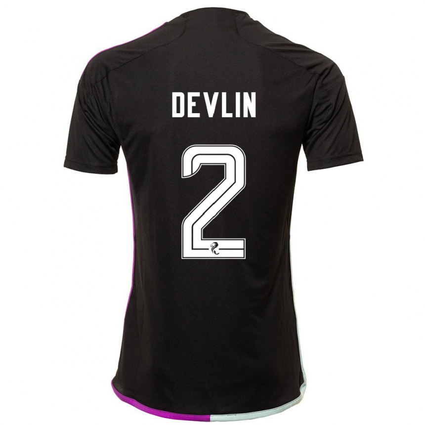 Hombre Fútbol Camiseta Nicky Devlin #2 Negro 2ª Equipación 2023/24