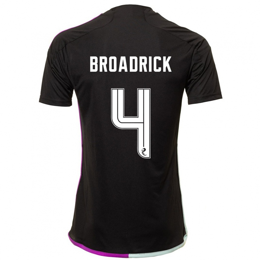 Hombre Fútbol Camiseta Jessica Broadrick #4 Negro 2ª Equipación 2023/24