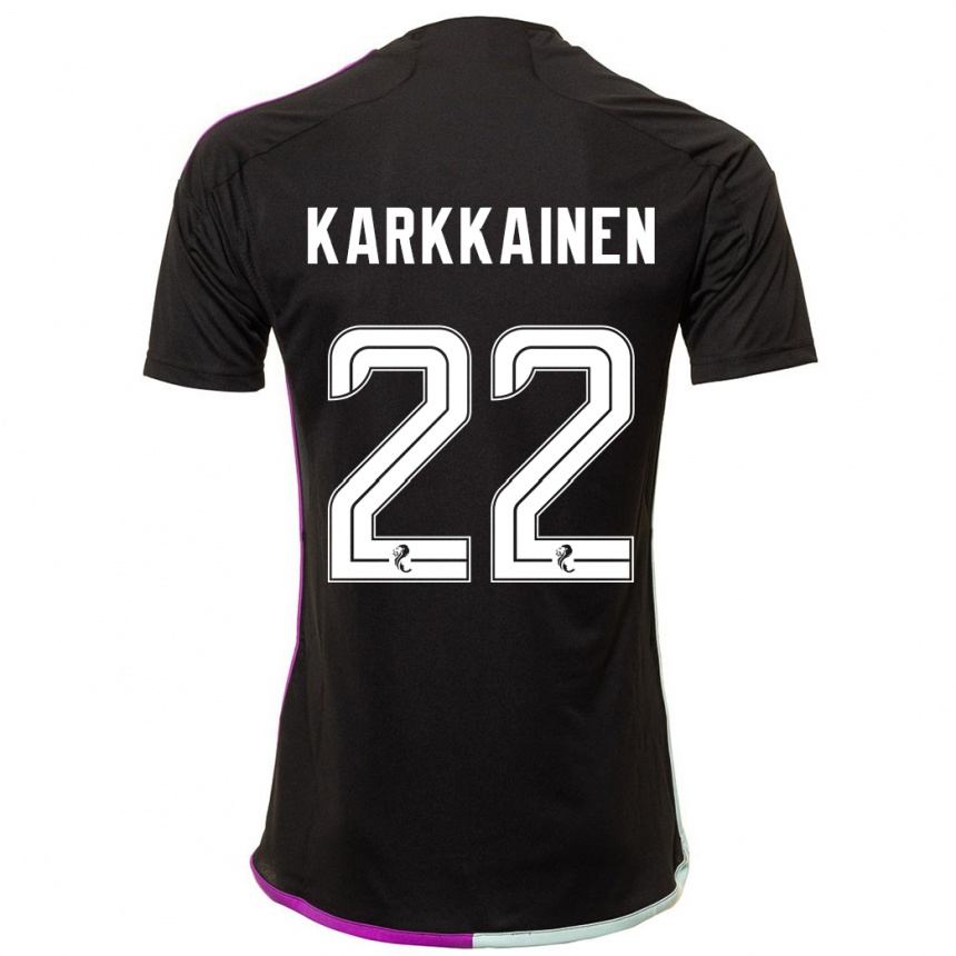 Hombre Fútbol Camiseta Elena Kärkkäinen #22 Negro 2ª Equipación 2023/24