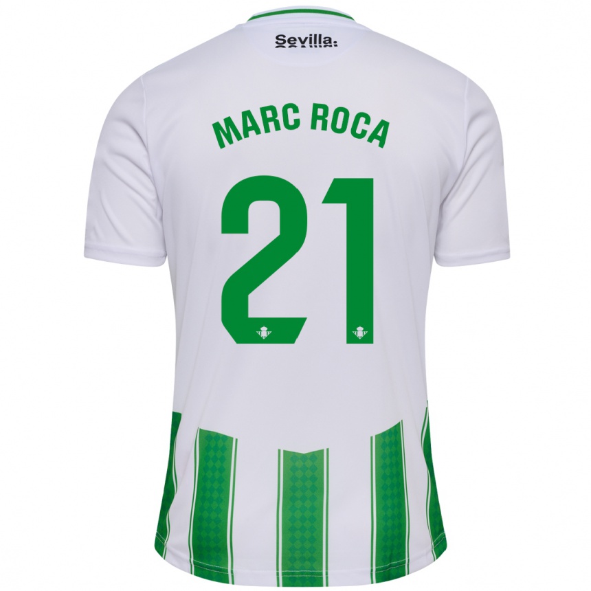 Mujer Fútbol Camiseta Marc Roca #21 Blanco 1ª Equipación 2023/24