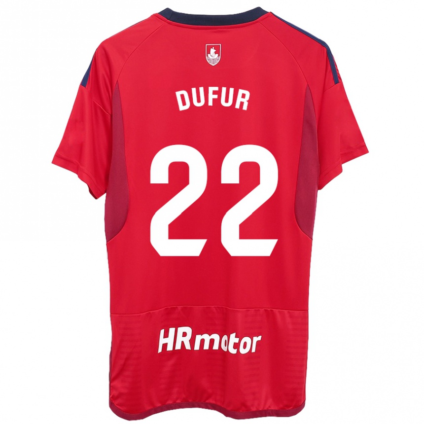 Mujer Fútbol Camiseta Ander Dufur #22 Rojo 1ª Equipación 2023/24