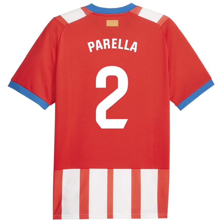 Mujer Fútbol Camiseta Virginia Parella #2 Rojo Blanco 1ª Equipación 2023/24