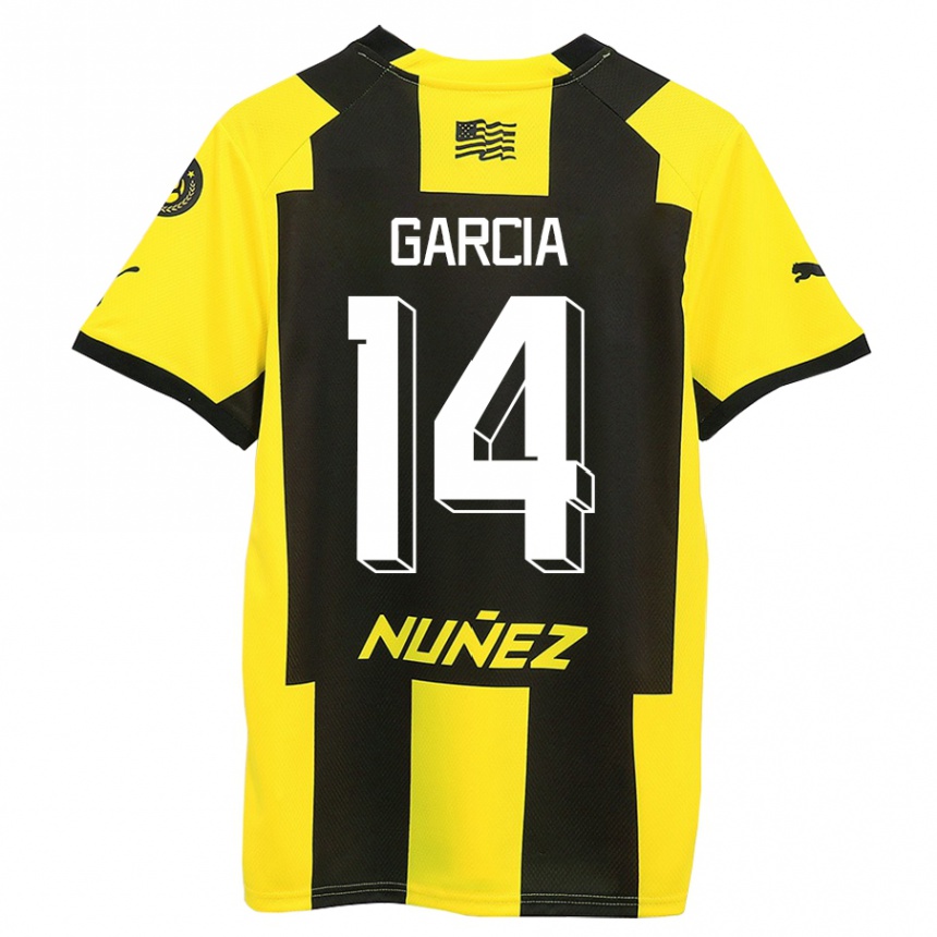 Mujer Fútbol Camiseta Damián García #14 Amarillo Negro 1ª Equipación 2023/24