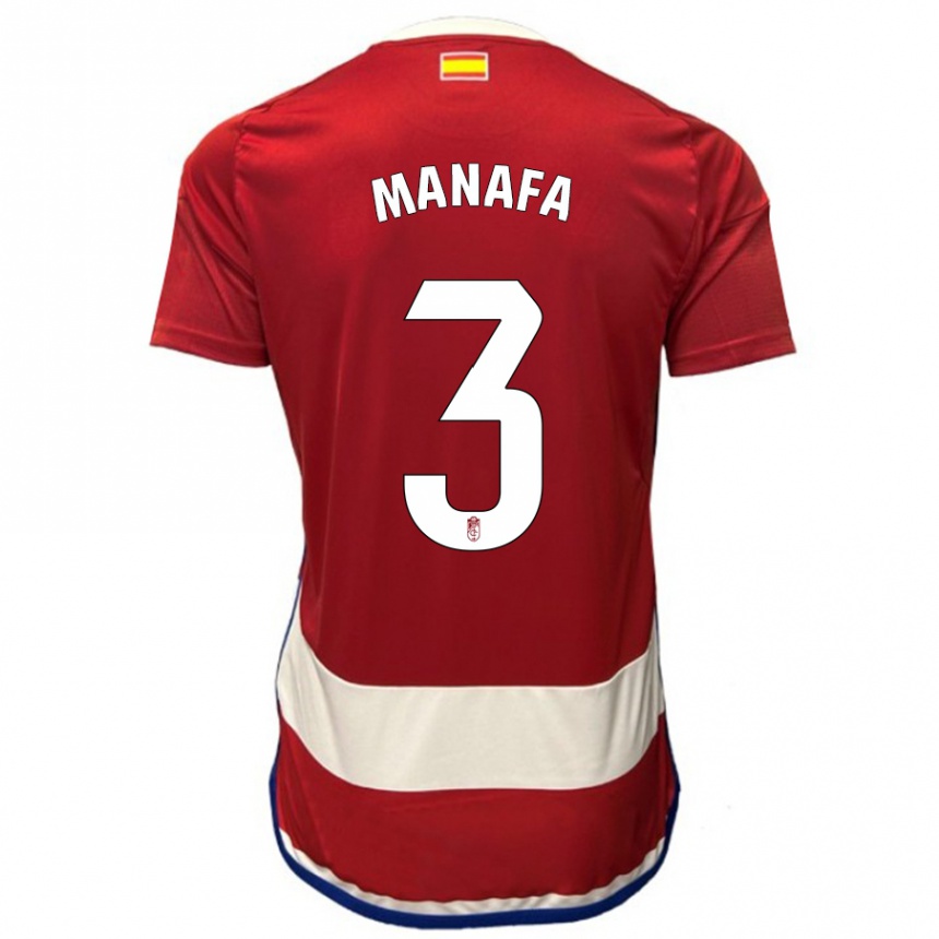 Mujer Fútbol Camiseta Wilson Manafa #3 Rojo 1ª Equipación 2023/24