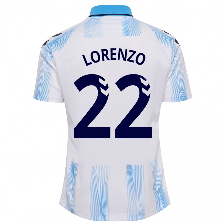 Mujer Fútbol Camiseta Dani Lorenzo #22 Blanco Azul 1ª Equipación 2023/24