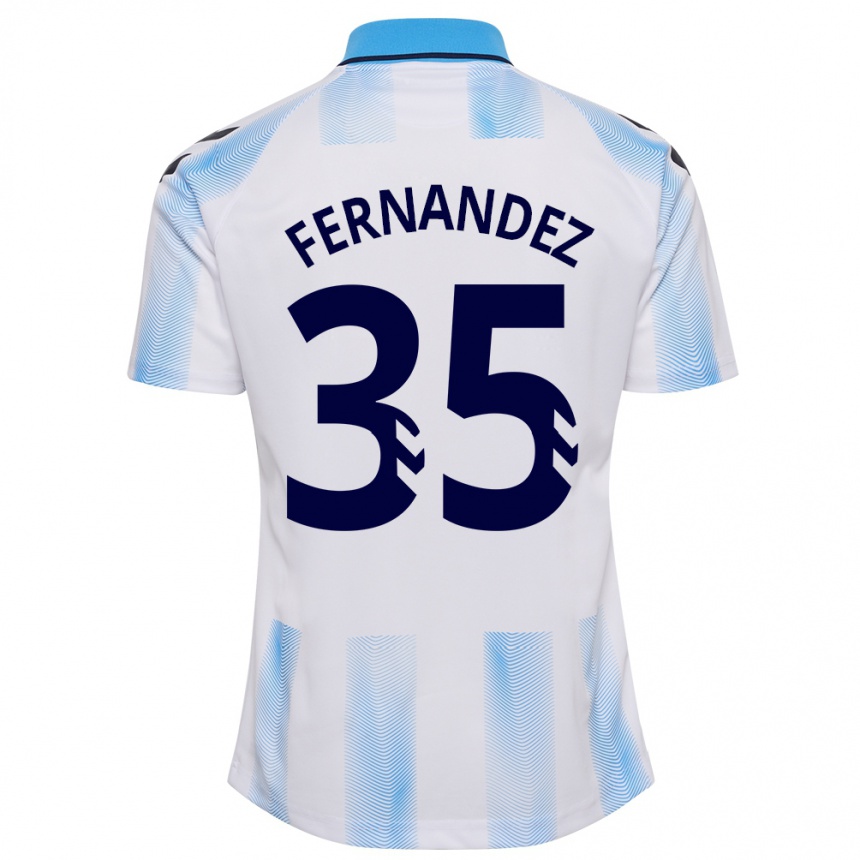 Mujer Fútbol Camiseta Inés Fernández #35 Blanco Azul 1ª Equipación 2023/24