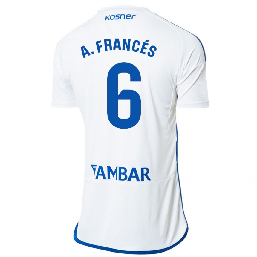 Mujer Fútbol Camiseta Alejandro Francés #6 Blanco 1ª Equipación 2023/24