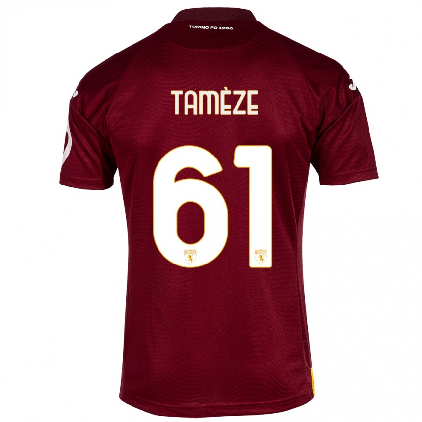 Mujer Fútbol Camiseta Adrien Tamèze #61 Rojo Oscuro 1ª Equipación 2023/24