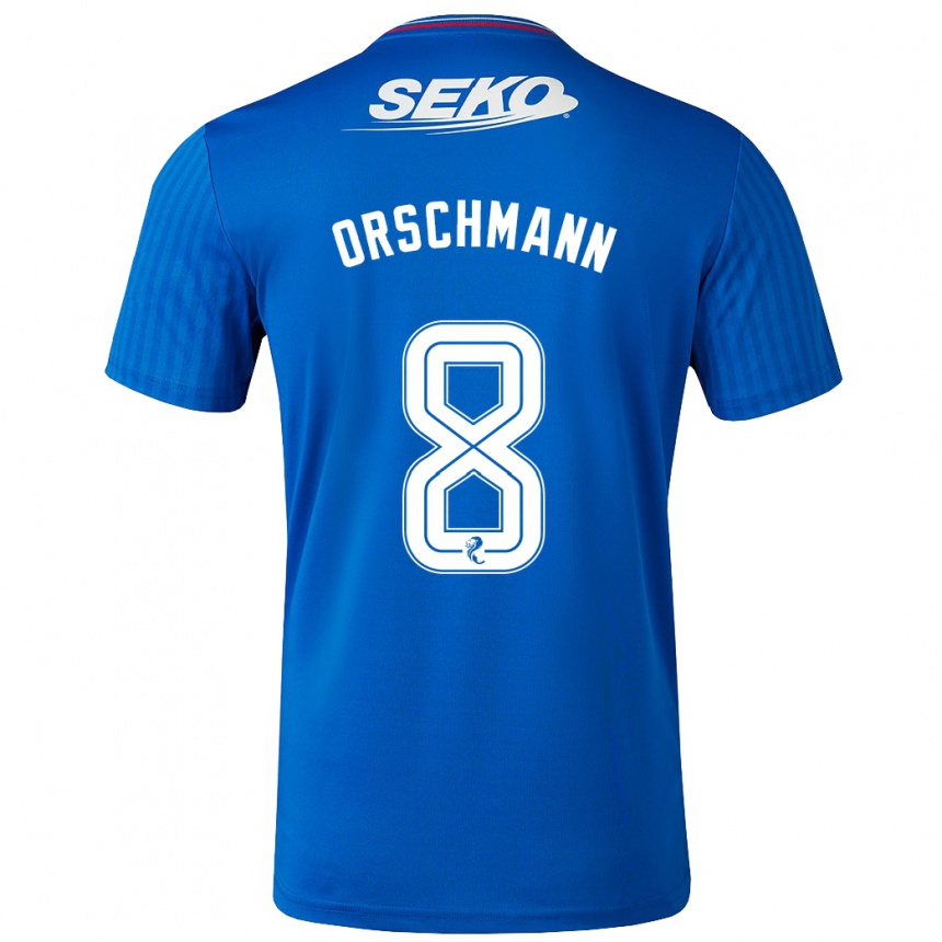 Mujer Fútbol Camiseta Dina Orschmann #8 Azul 1ª Equipación 2023/24